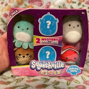 BNWT Squishmallows Squishville Sea Life Squad 6 pack